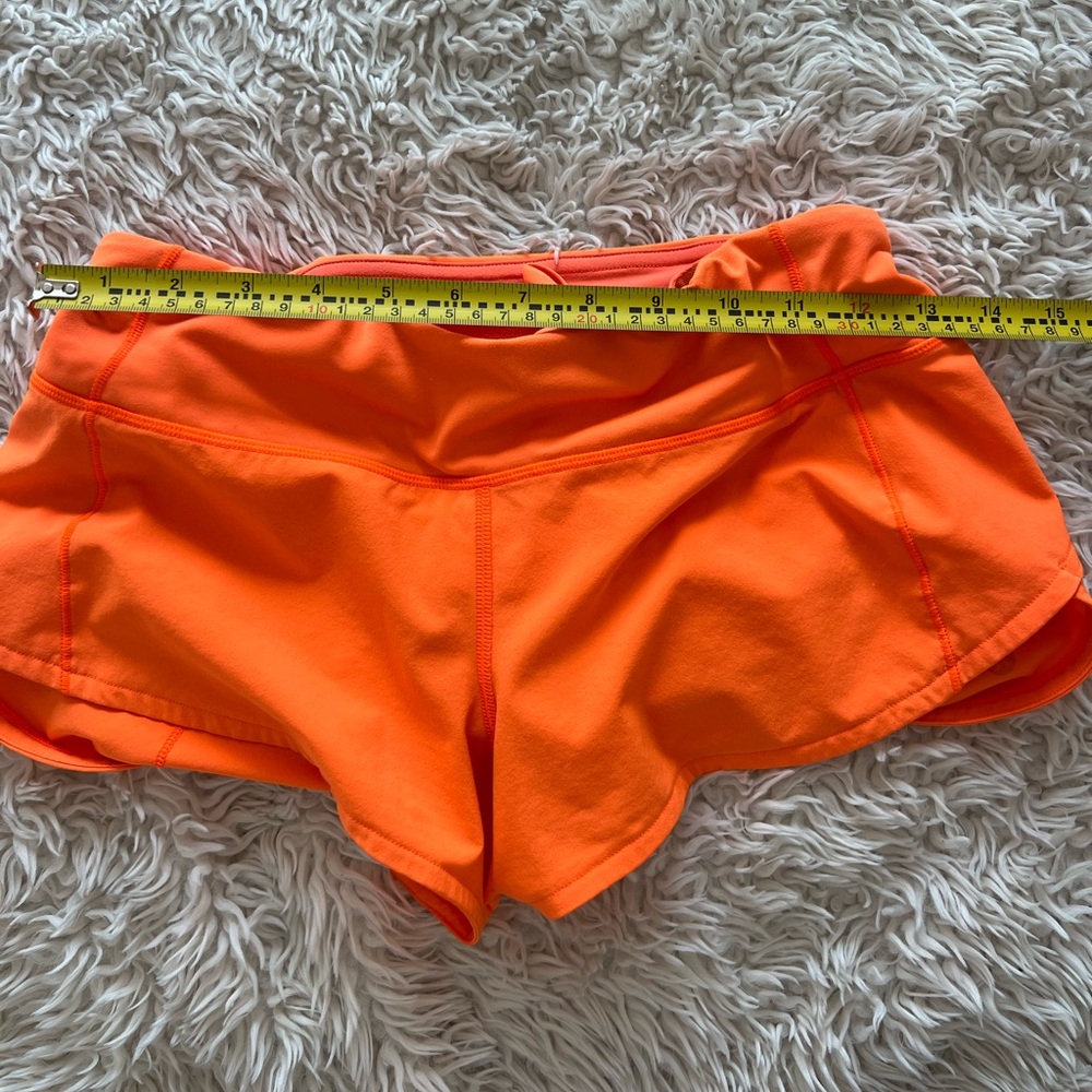 Orange Lululemon Speed Up Low-Rise Lined Short 2.5" - Picture 6 of 8